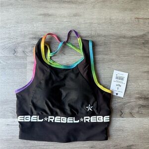 Rebel Women's Size Small Longline Sports Bra Rainbow